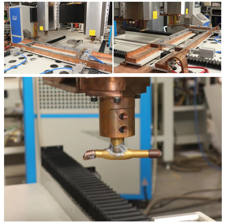 Hwashi CNC 七軸 双頭 オートマイトック ドアチューブフレームのためのスポット溶接機